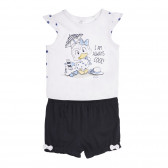 Set de tricouri din bumbac și pantaloni scurți pentru bebeluși, în alb și albastru Chicco 258737 