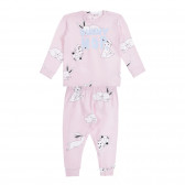 Pijama roz din bumbac, imprimeu BUNNY HOP, roz Chicco 258854 