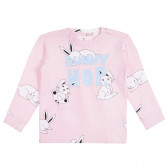 Pijama roz din bumbac, imprimeu BUNNY HOP, roz Chicco 258855 2