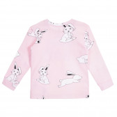 Pijama roz din bumbac, imprimeu BUNNY HOP, roz Chicco 258857 4