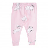 Pijama roz din bumbac, imprimeu BUNNY HOP, roz Chicco 258858 5
