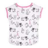 Pijama de bumbac "I AM THE CATS PAJAMAS" pentru bebeluși, în alb și roz Chicco 258957 4