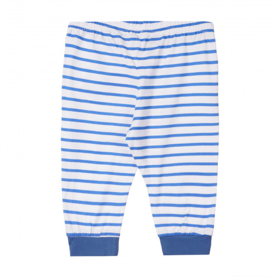 Pijama din bumbac, cu imprimeu ROLLING pentru un bebeluș în alb și albastru Chicco 258977 6