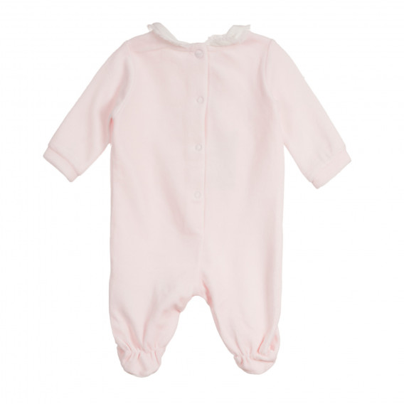 Salopetă din bumbac cu iepuraș pentru bebeluși, roz Chicco 258989 4