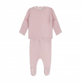 Set tricotat din bumbac din două părți pentru bebeluși, roz Chicco 259001 
