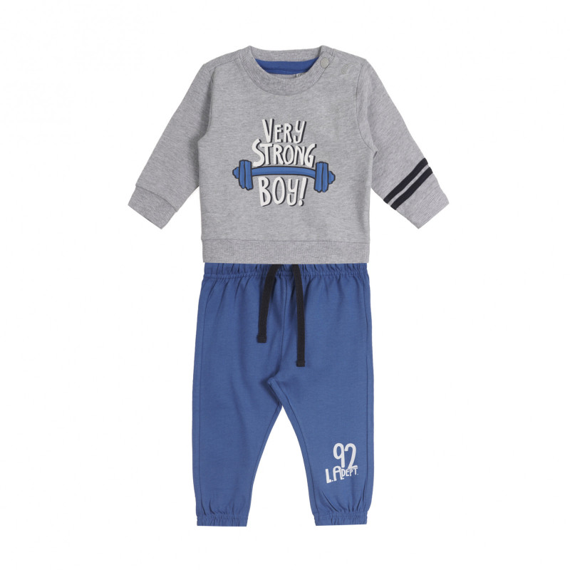 Set de hanorac și pantaloni pentru bebeluși, gri și albastru  259039
