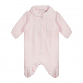 Salopetă din bumbac cu iepuraș pentru bebeluș, în roz Chicco 259076 