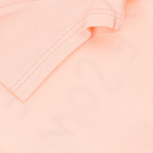 Tricou din bumbac cu inscripție, roz deschis Acar 259522 3