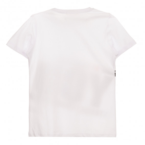Tricou din bumbac cu inscripție, de culoare albă. Acar 259565 4