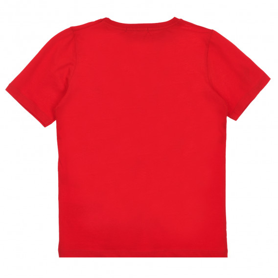 Tricou din bumbac cu inscripție, roșu. Acar 259568 4