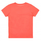 Tricou din bumbac cu inscripție, de culoare portocalie Acar 259572 4