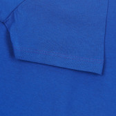 Tricou din bumbac cu inscripție contrastantă, albastru  Acar 259811 3