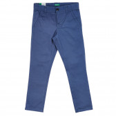 Pantaloni de bumbac cu patru buzunare, albastru Benetton 259968 