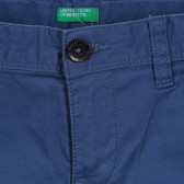 Pantaloni de bumbac cu patru buzunare, albastru Benetton 259969 2
