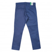 Pantaloni de bumbac cu patru buzunare, albastru Benetton 259971 4