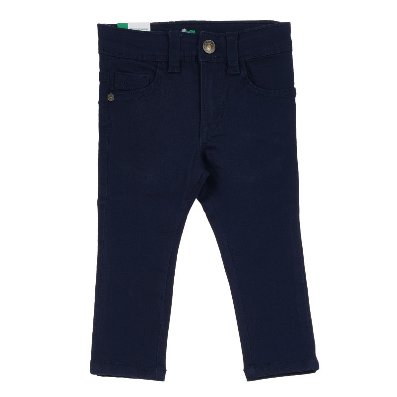 Pantaloni de bumbac cu logo de marcă brodat, bleumarin  259987