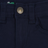 Pantaloni de bumbac cu logo de marcă brodat, bleumarin Benetton 259988 2