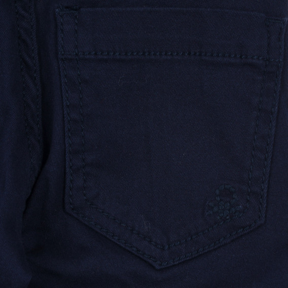 Pantaloni de bumbac cu logo de marcă brodat, bleumarin Benetton 259989 3