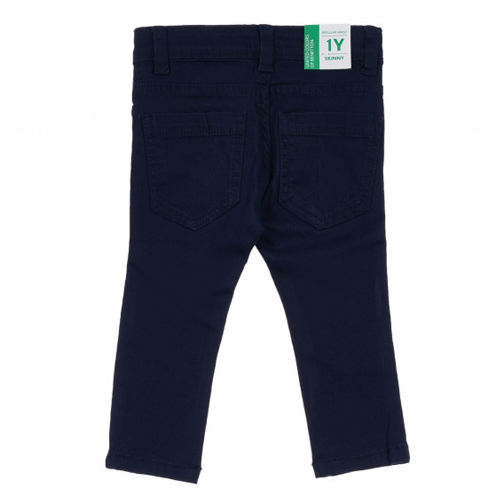 Pantaloni de bumbac cu logo de marcă brodat, bleumarin Benetton 259990 4