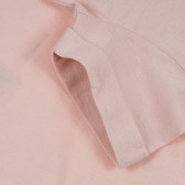 Tricou din bumbac cu inscripția Fearless girl, roz Benetton 259993 3