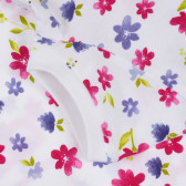 Tricou din bumbac cu imprimeu floral Bună fată drăguță, albă Benetton 260001 3