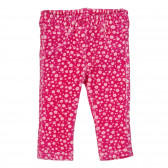 Pantaloni din catifea cu imprimeu floral pentru bebeluș, roz Benetton 260212 