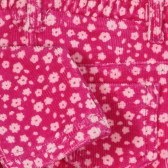 Pantaloni din catifea cu imprimeu floral pentru bebeluș, roz Benetton 260214 3