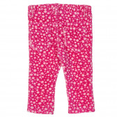 Pantaloni din catifea cu imprimeu floral pentru bebeluș, roz Benetton 260215 4