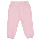 Pantaloni din bumbac cu aplicație urs pentru bebeluși, roz Benetton 260228 