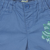 Pantaloni scurți din bumbac cu imprimeu, albastru Benetton 260233 2