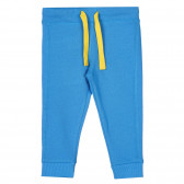 Pantaloni sport din bumbac cu accente galbene pentru bebeluș, albastru Benetton 260268 
