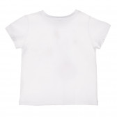 Tricou din bumbac cu imprimeu grafic, alb, marca Benetton Benetton 260445 4