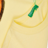 Tricou cu imprimeu pentru bebeluși, galben deschis Benetton 260503 3