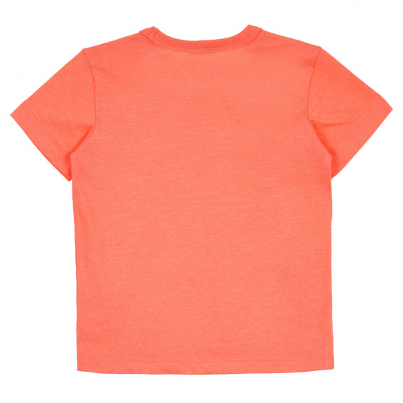 Tricou din bumbac cu imprimeu grafic pentru bebeluș, portocaliu Benetton 260532 4