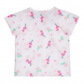 Tricou din bumbac cu imprimeu flamingo pentru bebeluș, alb Benetton 260544 4