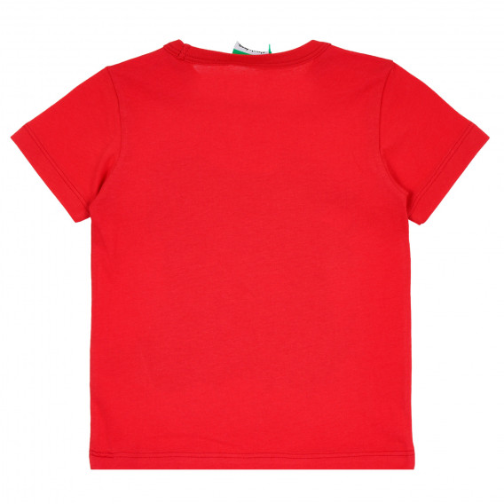 Tricou din bumbac cu Dog Patrol pentru imprimeu bebeluș, roșu Benetton 260548 4