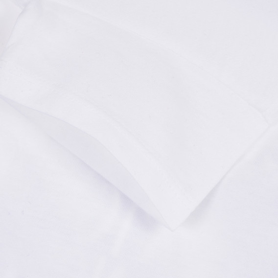 Tricou din bumbac cu imprimeu pisică, alb Benetton 260555 3