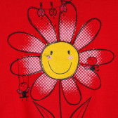 Tricou cu imprimeu de flori pentru bebeluși, roșu Benetton 260566 2