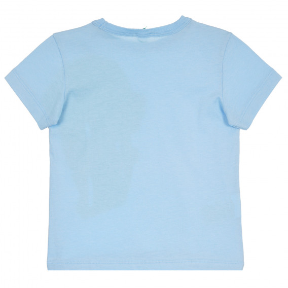 Tricou cu imprimeu pentru bebeluși, albastru deschis Benetton 260576 4