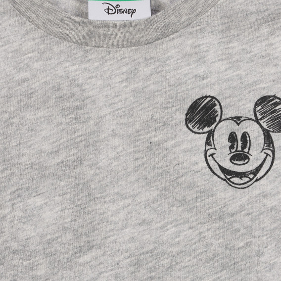 Tricou din bumbac cu imprimeu Mickey Mouse pentru bebeluș, gri Benetton 260650 2