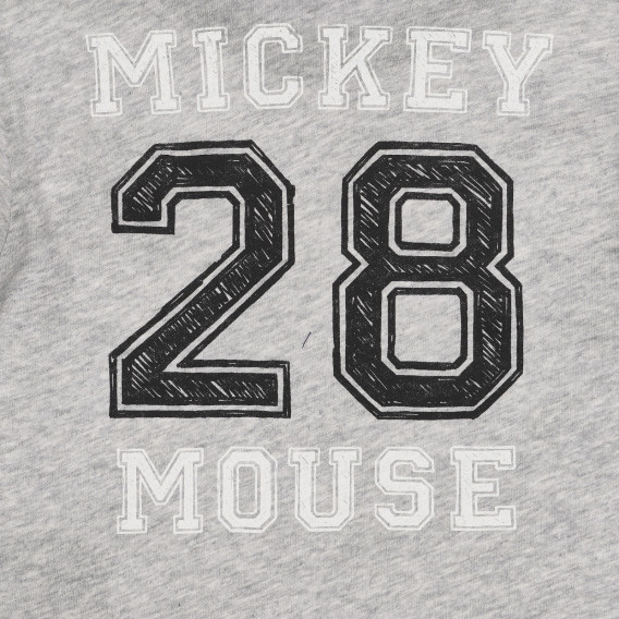 Tricou din bumbac cu imprimeu Mickey Mouse pentru bebeluș, gri Benetton 260651 3