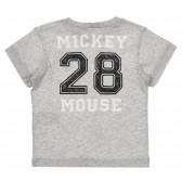 Tricou din bumbac cu imprimeu Mickey Mouse pentru bebeluș, gri Benetton 260652 4