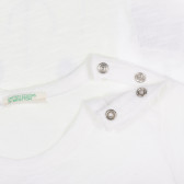 Tricou din bumbac cu imprimeu cactus pentru bebeluș, alb Benetton 260659 3