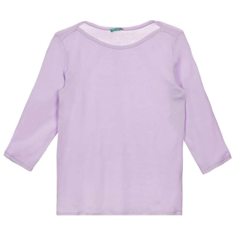 Bluză din bumbac cu mâneci lungi, violet, marca Benetton  260724