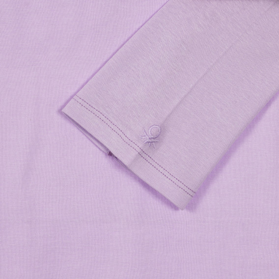 Bluză din bumbac cu mâneci lungi, violet, marca Benetton Benetton 260725 2