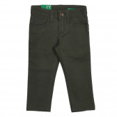Pantaloni din bumbac cu sigla mărcii pentru bebeluși, verzi Benetton 260732 