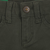 Pantaloni din bumbac cu sigla mărcii pentru bebeluși, verzi Benetton 260733 2