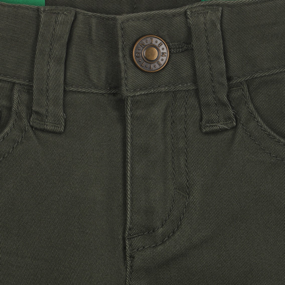 Pantaloni din bumbac cu sigla mărcii pentru bebeluși, verzi Benetton 260733 2