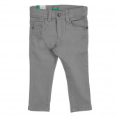 Pantaloni din bumbac cu sigla mărcii, gri, marca Benetton Benetton 260788 