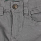 Pantaloni din bumbac cu sigla mărcii, gri, marca Benetton Benetton 260789 2